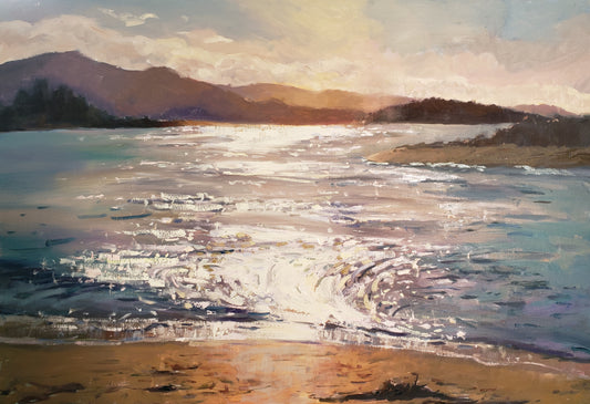 "Sparkling Cove" 24x36 original oil painting by Artist Kristina Sellers