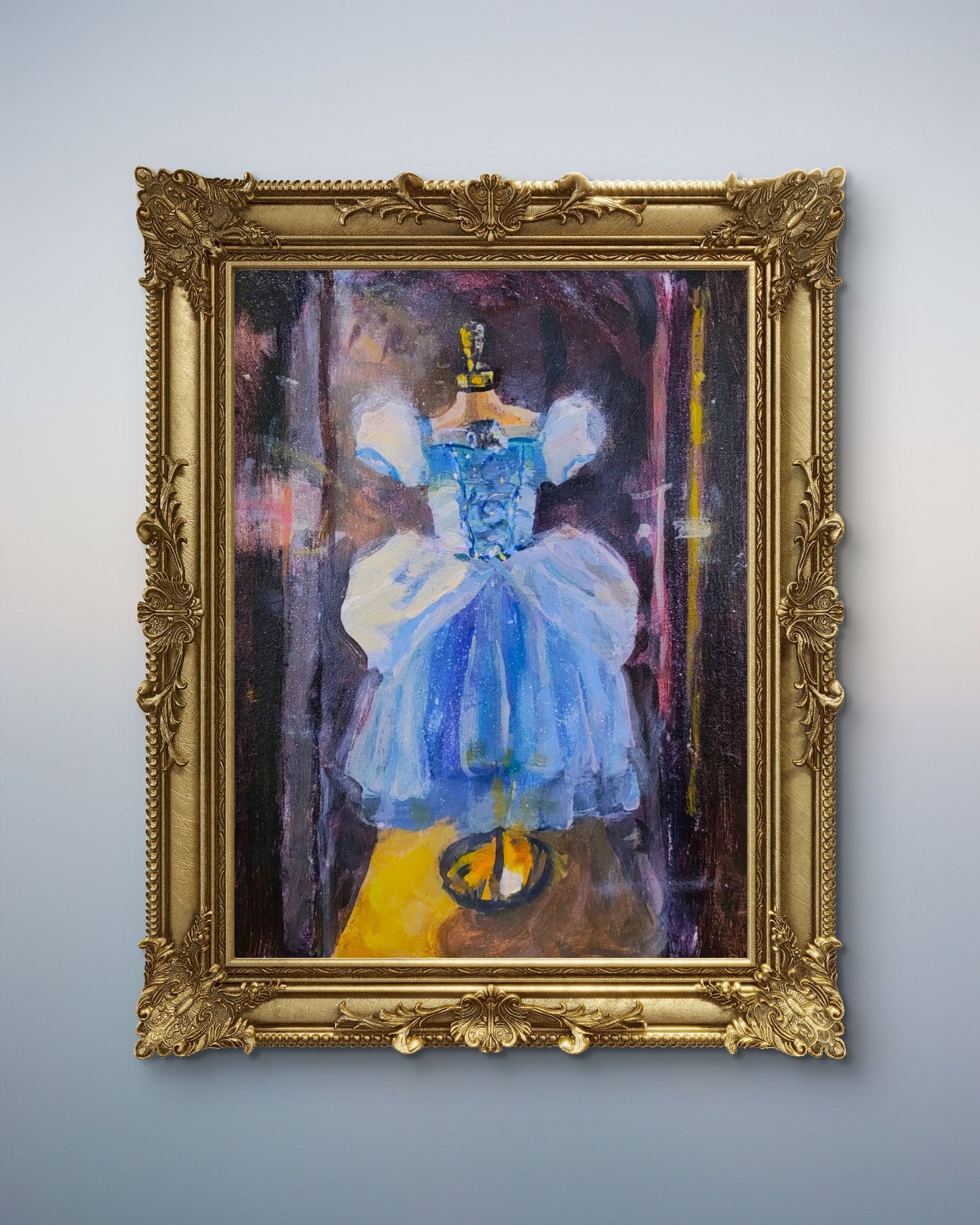 "Bibbidi Bobbidi Blue" 12x9 Original Acrylic Painting by Artist Kristina Sellers