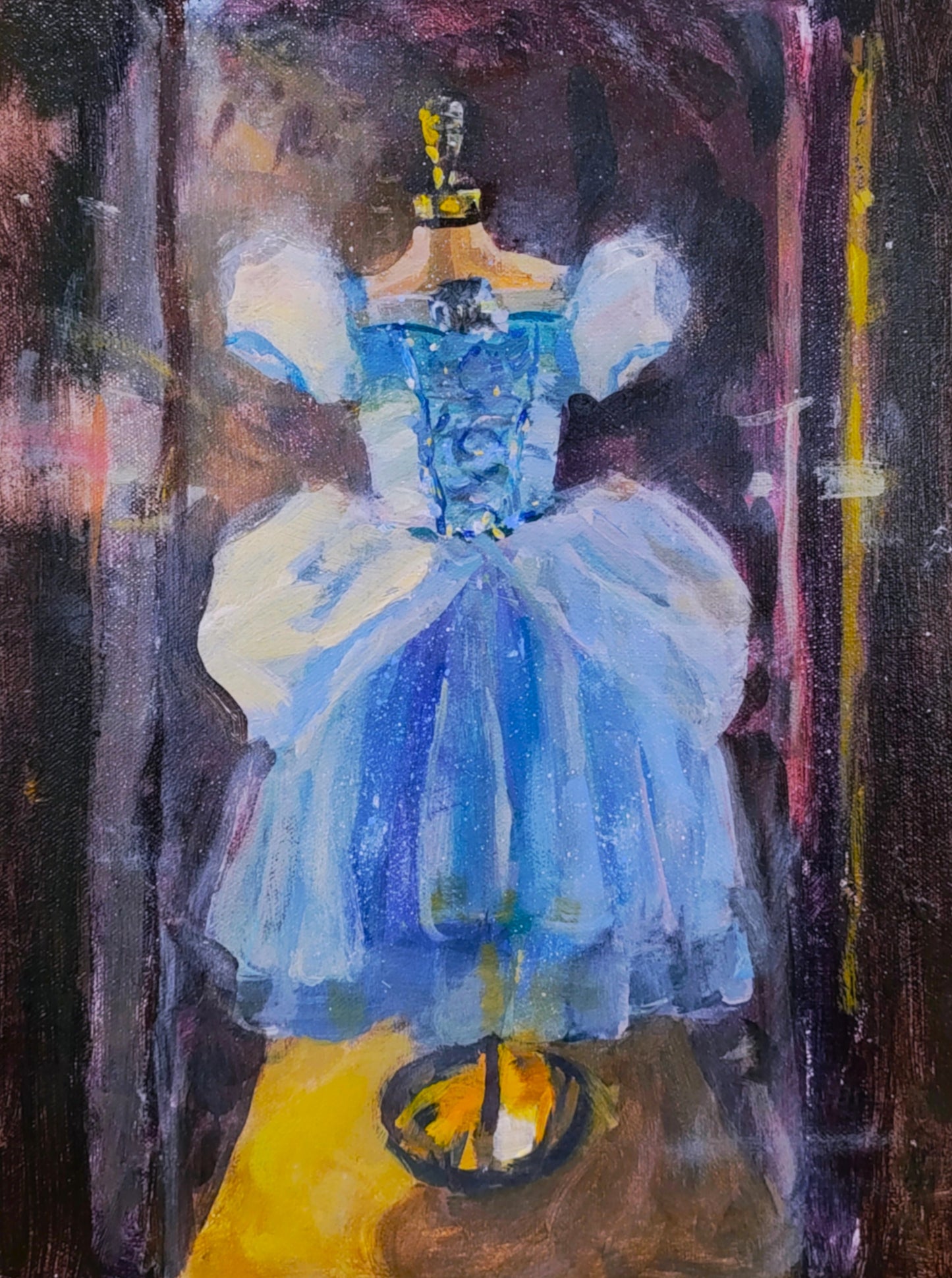 "Bibbidi Bobbidi Blue" 12x9 Original Acrylic Painting by Artist Kristina Sellers